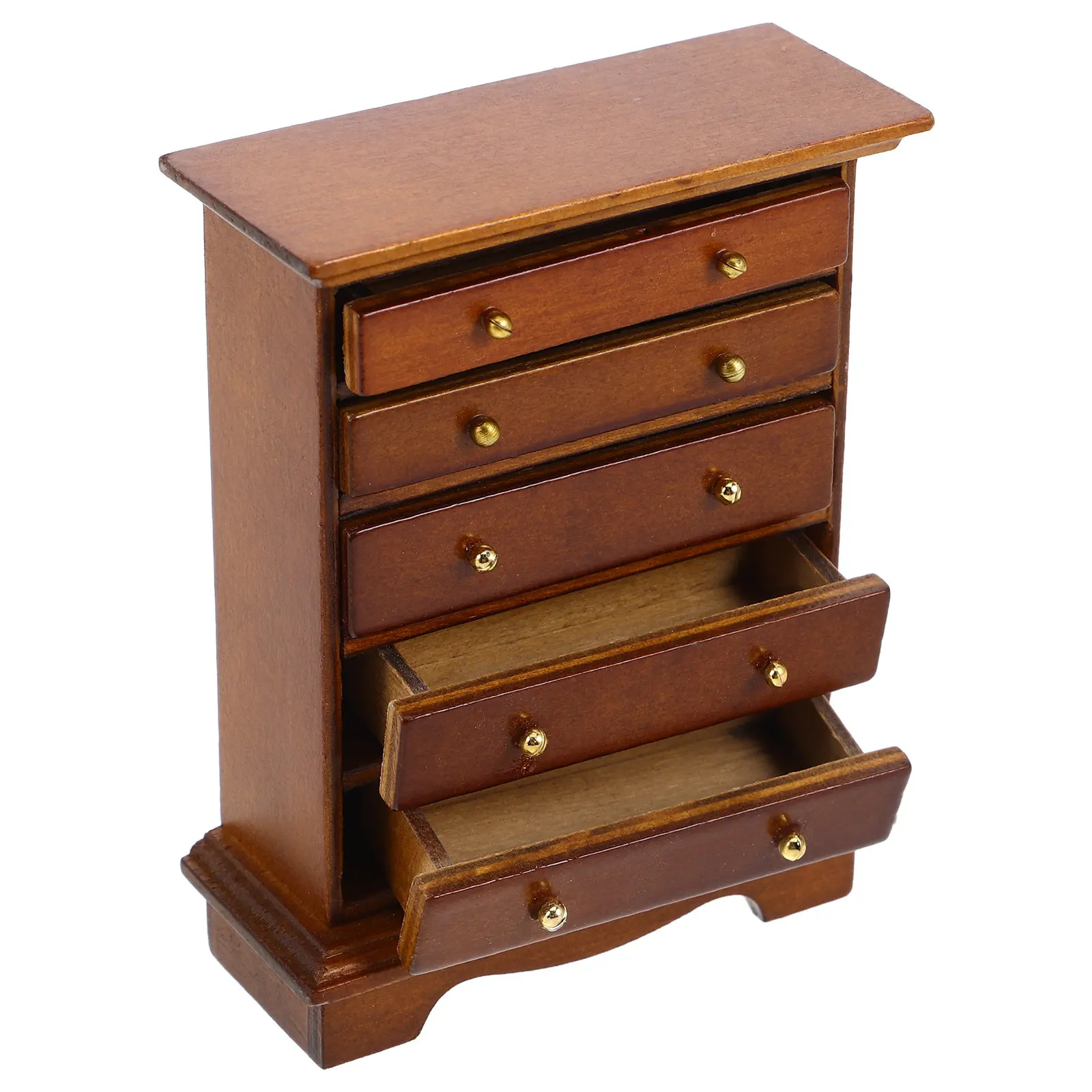 

Miniature Vintage Wooden Bedside Table for Dollhouse Bedroom Decor with Removable Drawer Realistic Detailing Compact Size Brown