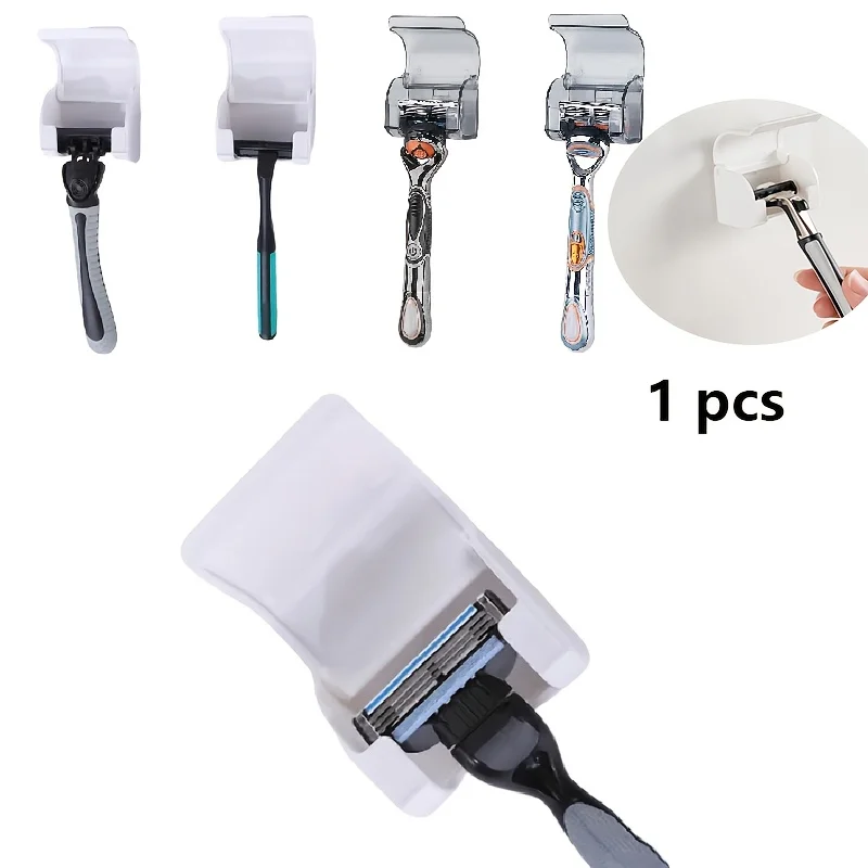 حامل ماكينة حلاقة الدش على الحائط، خطاف مقاوم للماء ذاتي اللصق، يناسب ماكينة الحلاقة واللوف والمنشفة، منظم الحمام للمنزل والسفر