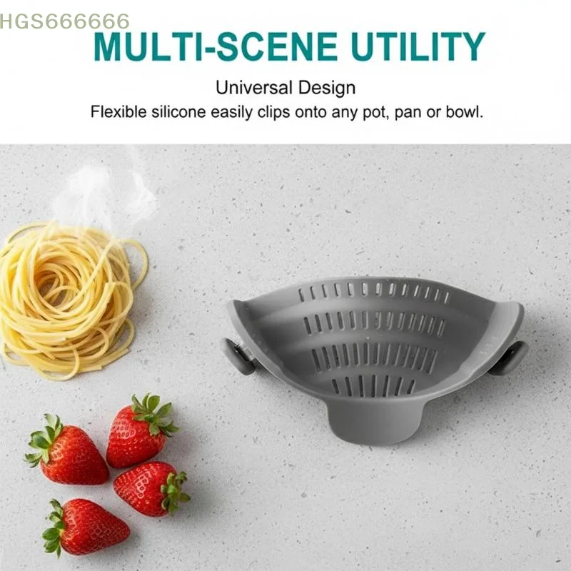 

Регулируемый силиконовый дуршлаг-прищепка для кастрюль, кухонный дуршлаг, ручной дуршлаг для лапши и пасты, 1 шт.