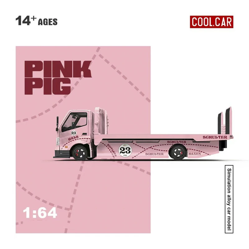 

Cool Car 1:64 H300 Flatbed transport trailer Pink Pig Alloy Vehicle Collectible Car Model
