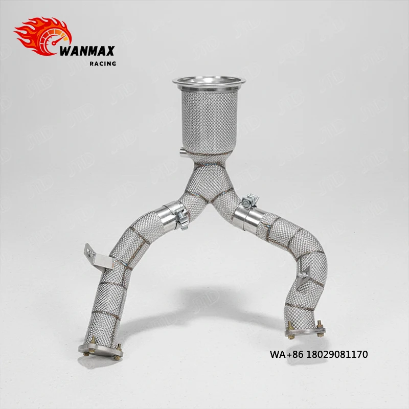 

High-Performance Downpipe for A7 C8 55 TFSI 3.0T V6 - Stainless Steel Front Pipe with High Flow Cat, Direct Fit, Power Gain