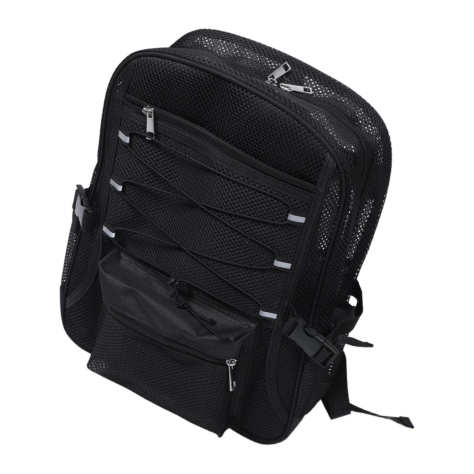 حقيبة ظهر شبكية للتمرين باللون الأسود قابلة للطي وخفيفة الوزن للسفر والرياضة للبالغين سريعة الجفاف وقابلة للتنفس في صالة الألعاب الرياضية والمشي لمسافات طويلة محمولة في الهواء الطلق