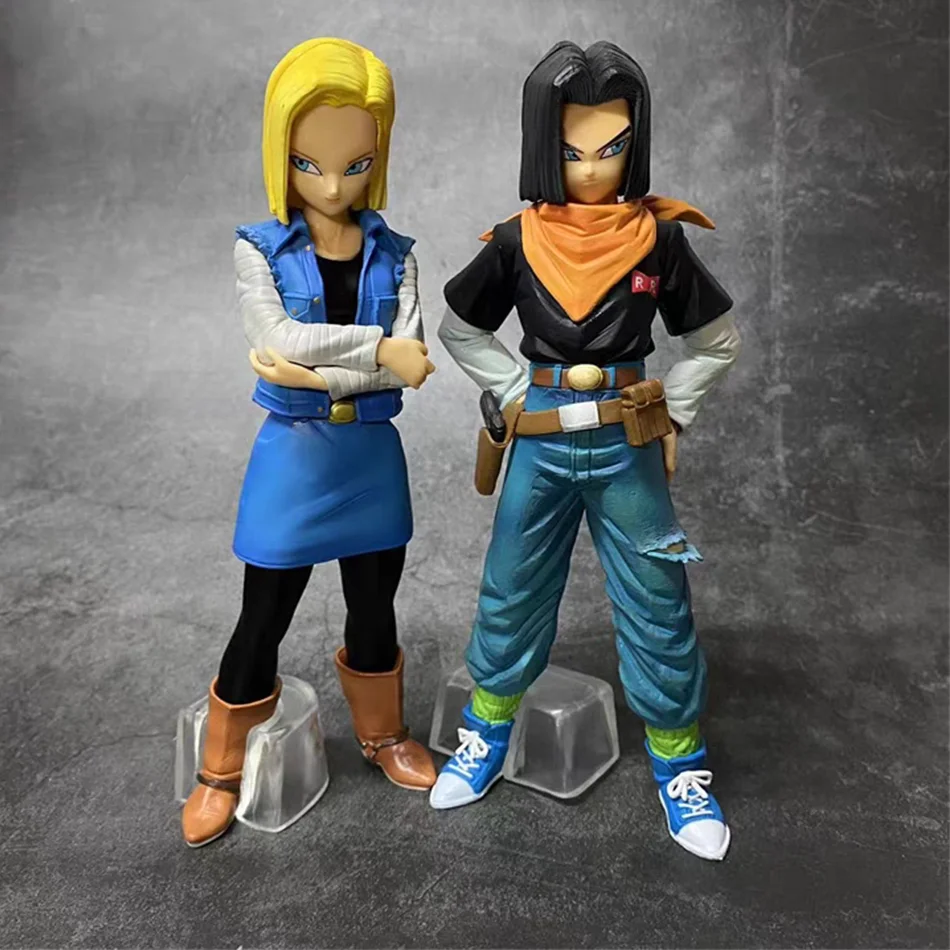 

Dragon Ball Z Android 17 18 Фигурка 24 см Аниме Android 18 ПВХ Фигурки Коллекция Модель Игрушки для детей Рождественские подарки