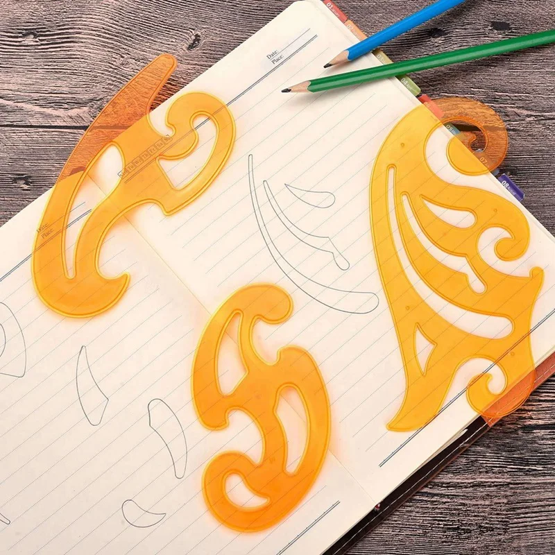 12 Pieces French Curve And Template Ruler Set Drawing Template Tool Circle Templates For Personal Drawing And Drafting