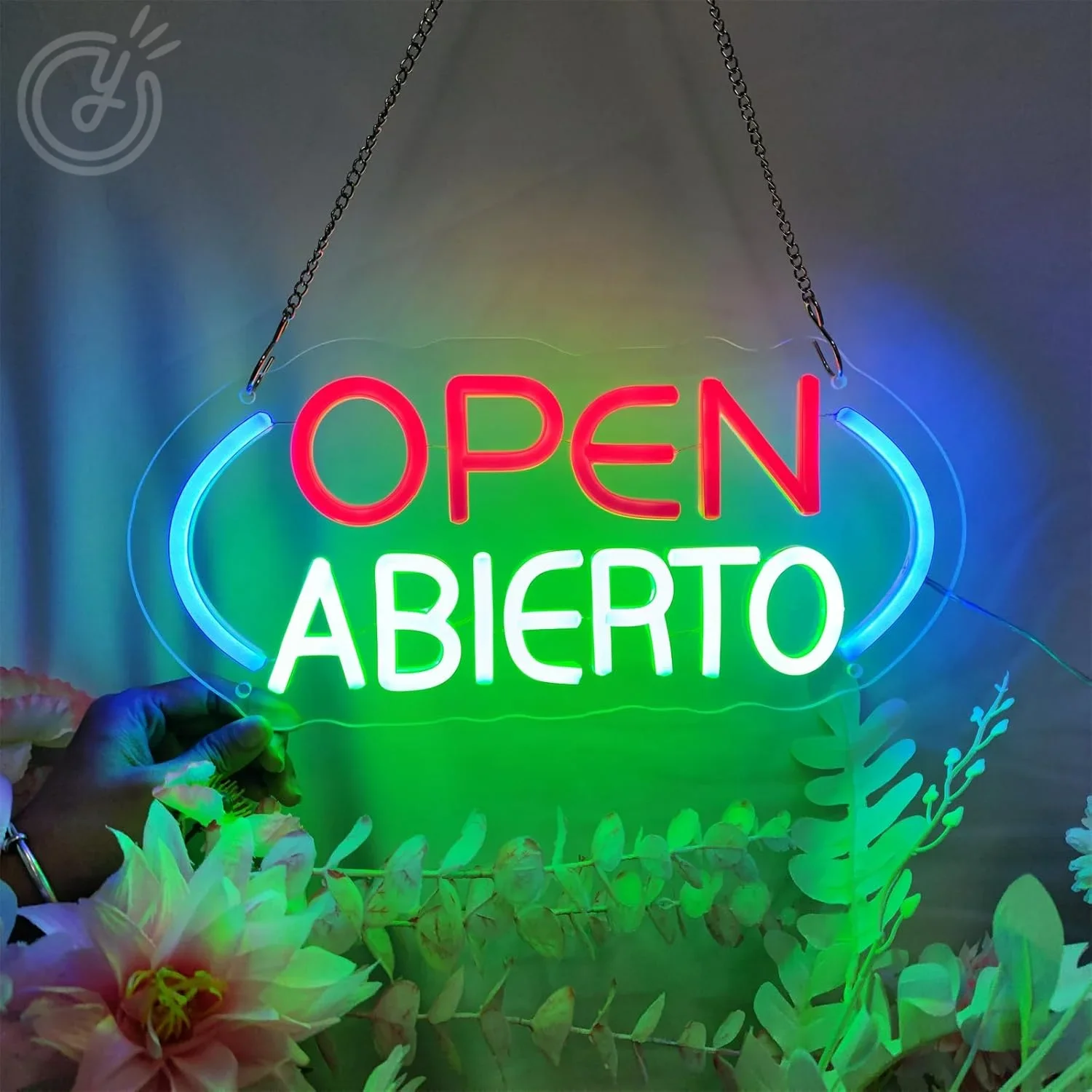 Neon LED Sign Open Abierto Spanish Neon Signs for Coffee Shop Studio Room Wall Decor Disco Club Bar Restaurant Neon Sign Light