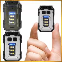 Mini Keychain Flashlight USB Charging High Bright Flashlight Multifunctional Portable Keychain Light for Camping Fishing Walking