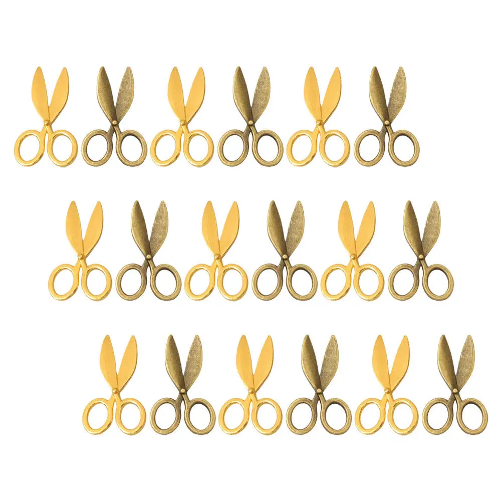 40pcs Realistic Mini Metal Scissors for Dollhouse, Micro Landscape & Sewing Craft Decor