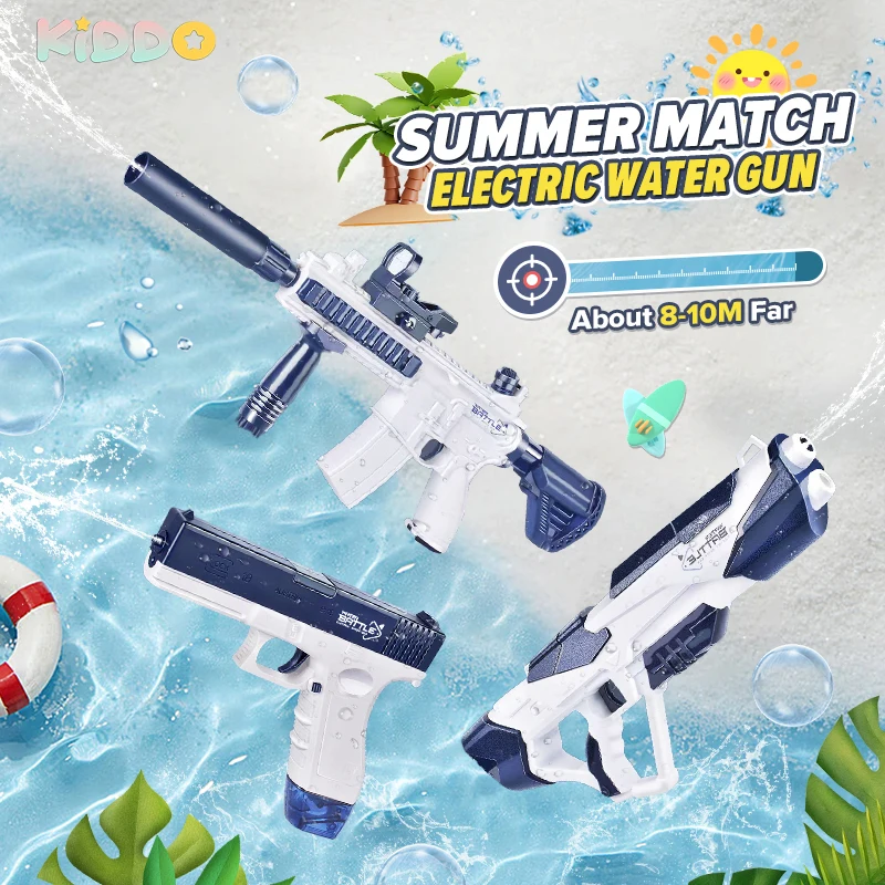 Water Gun Electric Automatic Guns Portable Children Summer Beach Outdoor Fight Fantasy Toys Christmas Parenting Gifts