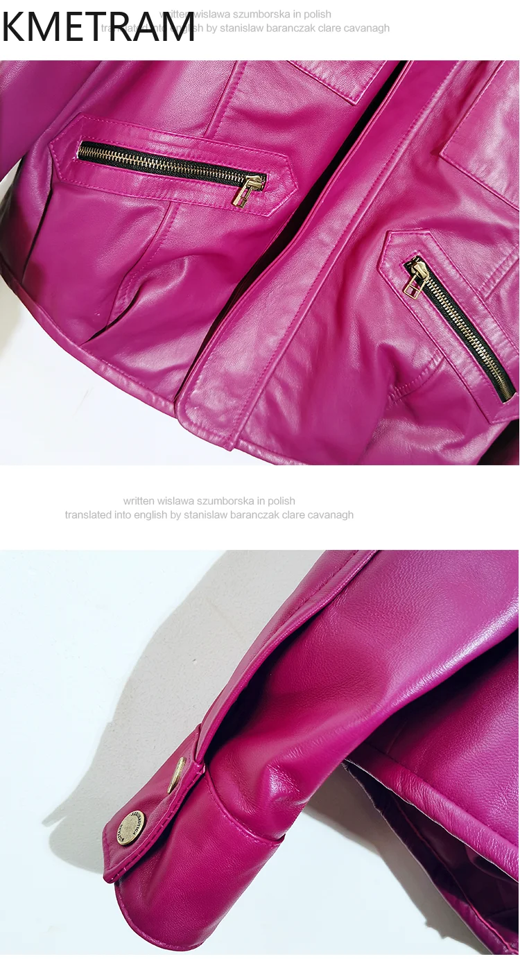 100 % obere Schicht aus Schaffelljacke für Damen, lila, Biker-Jacken aus echtem Leder, neu in Oberbekleidung, Herbstkleidung, 20225, Damen,...