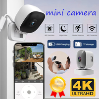 4K Mini Security Camera Full Color Night Vision WiFi Monitor Motion Detect Surveillance IP65 Waterproof With 2 Way Audio Design
