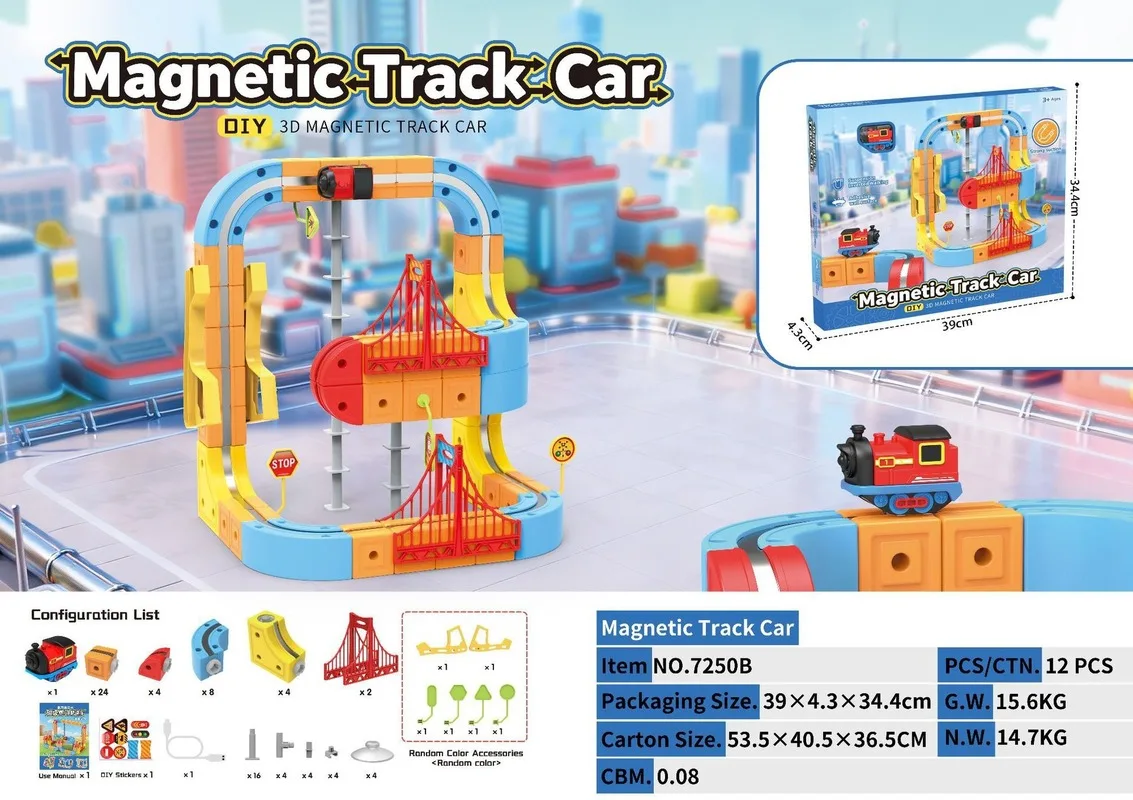 Elektryczny pociąg magnetyczny o dużej prędkości, do samodzielnego montażu, z elementami magnetycznymi, niespodzianka dla dzieci na prezenty świąteczne.