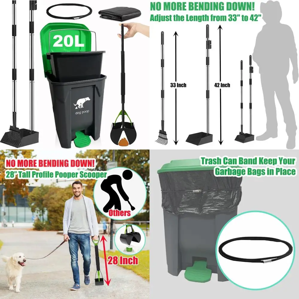 حاوية نفايات كبيرة للكلاب في الهواء الطلق بسعة 20 لتر وصندوق داخلي قابل للإزالة لسهولة التنظيف #1