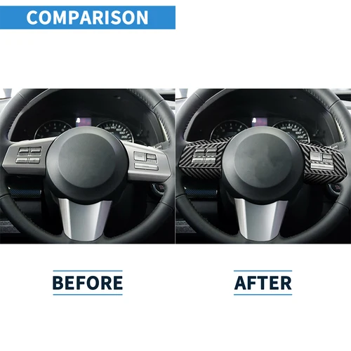 Imagen 2 del producto Cubierta de Panel de interruptor de botón de coche de fibra de carbono Real para Subaru Legacy 2010-2014, pegatina embellecedora, accesorios interiores de coche