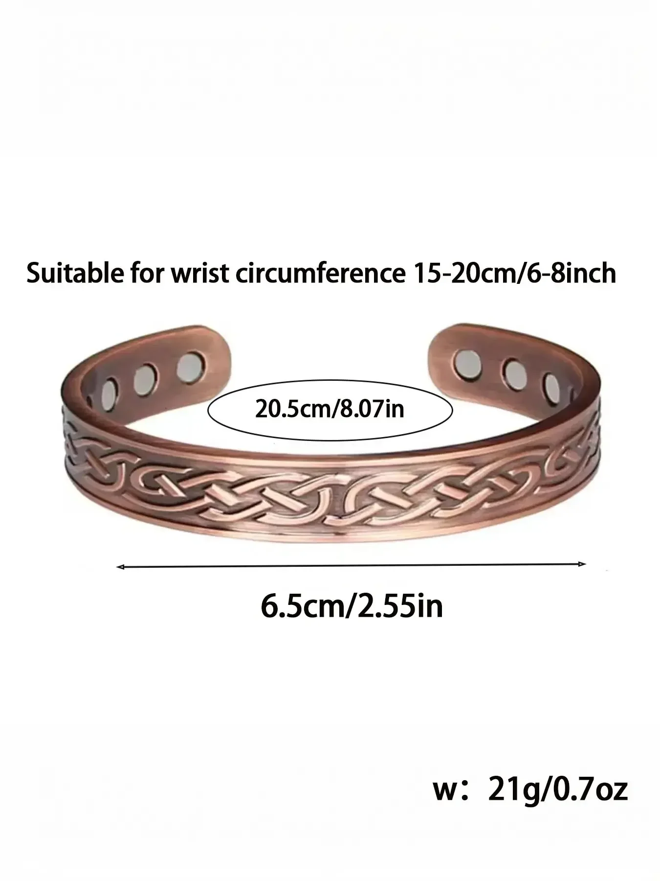 Men's Vintage Carved Copper Magnetic Energy Bracelet, Energy Healing Bracelet, Men Jewelry, Bracelets Jewelry, Adjustable with 6 Magnets, Promotes Circulation, Perfect for Festivals, Parties, Travel