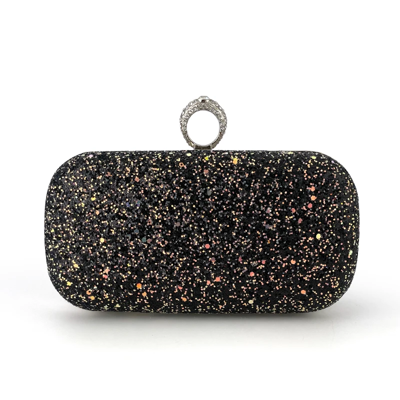 Mini-Clutch mit Glitzer-Pailletten, elegante Abend tasche, Umhängetasche mit Schulter (7.2 ''x 5.1'')