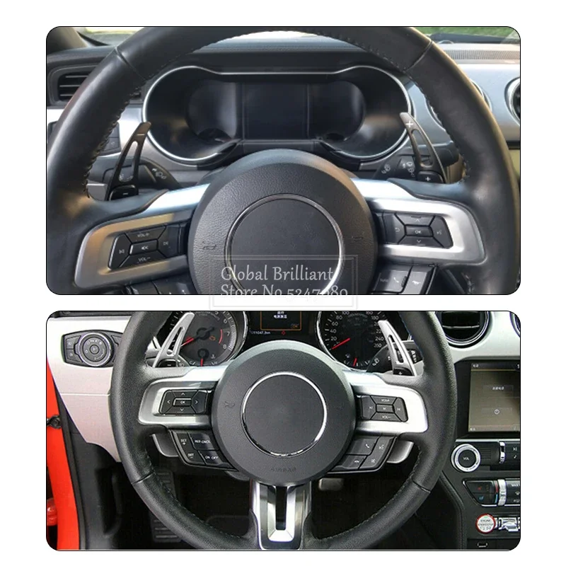 Pair Car Steering Wheel Shift Paddle Shifter Gear Extension For Ford Mustang 2015 2016 2017 2018 2019 Aluminum Decor Accessories