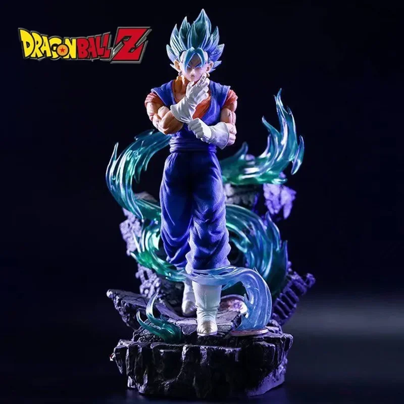 40cm Dragon Ball GK Vegeta Big Fish Super Saiyan Can Be Illuminated Scene Statue Large Figure Model Ornament Collection Gifts