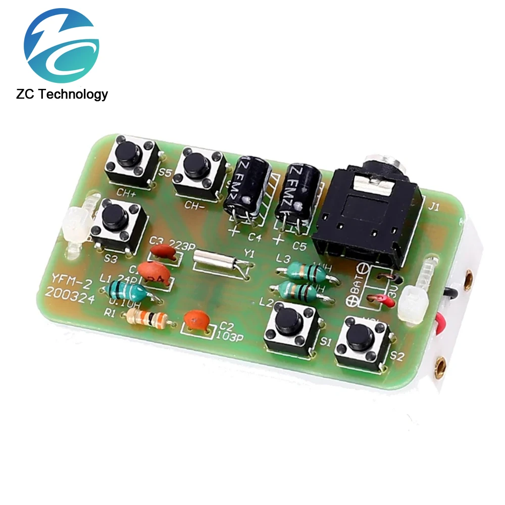 76-108MHz FM Stereo Radio DIY Kit Wireless FM Receiver Module DC 2.7V-3.3V Frequency Modulation Electronics Soldering Practice