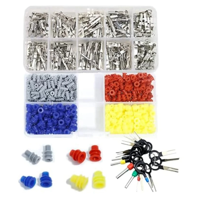 

Car Electrical Terminal Connectors Automotive Wire Pin Removal Kit Non Insulated Male Female Crimp