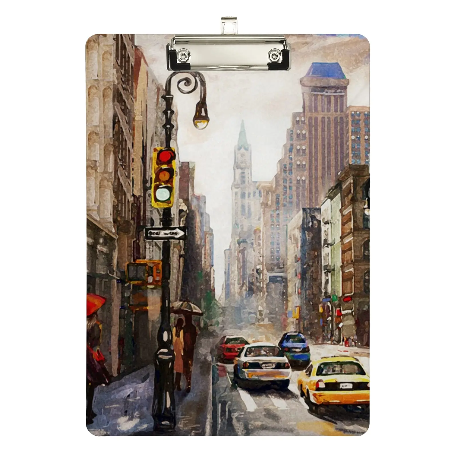 New York City Acrylic Clipboard Plastic Cute Clipboards for Teens Study Standard A4 Letter Size Clipboard for Outing Trip Office