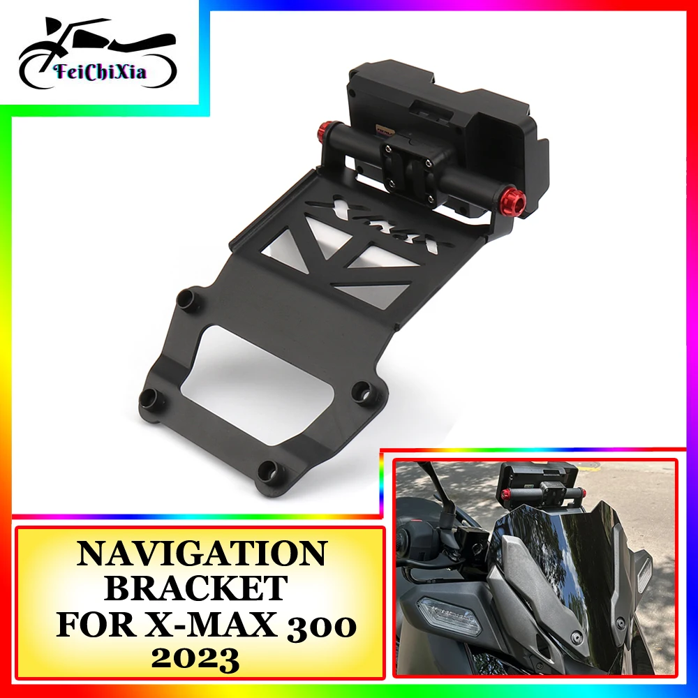 Motocycle Mobile Phone Holder For Yamaha X-MAX 300 XMAX 300 XMAX300 2023 Windshield Support Navigation Bracket 22MM Stand Kit