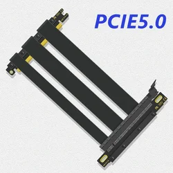 Dual Reverse PCI Express 5.0 GEN5 Inverted Fold Designed PCIe 5.0 X16 Riser Cable Black 17cm 18cm 19cm 20cm for A4 ITX Chassis