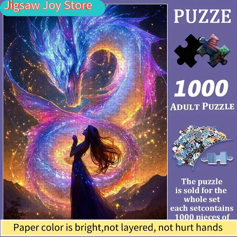 

Красочный пазл с изображением драконьего духа | Яркий абстрактный дизайн, мифологический узор, увлекательная и развлекательная игра, семейная активность