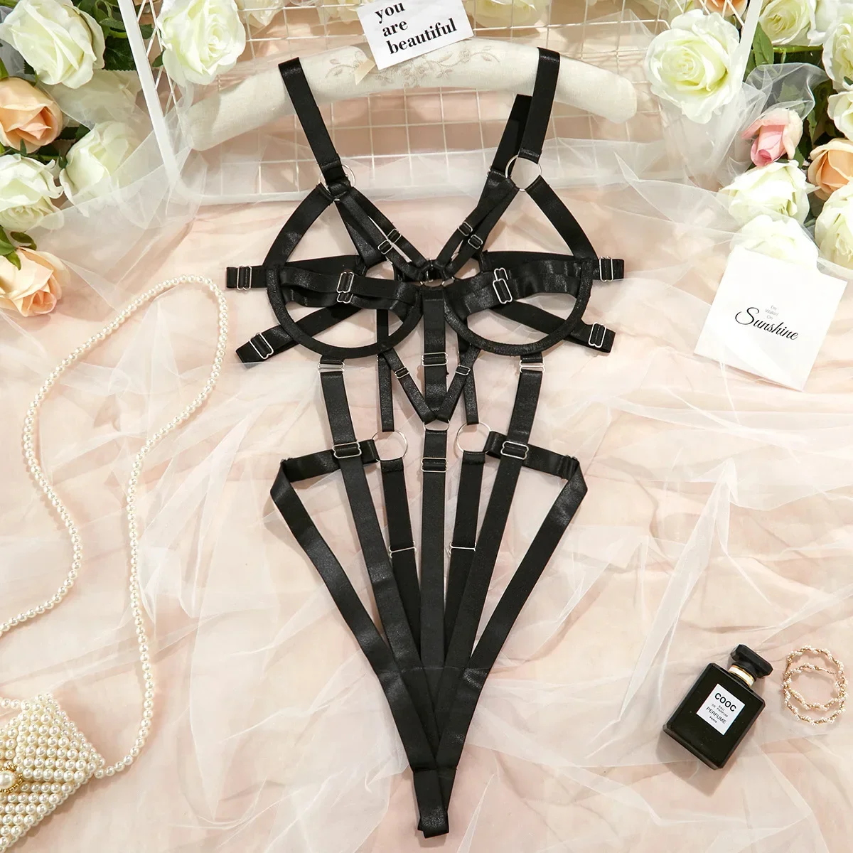 Bdsm Bandage Crotchless Hollow Out Bodysuit Sexy Lingerie Women Teddies Erotic Sex Toys for Couples Exotic Teddies