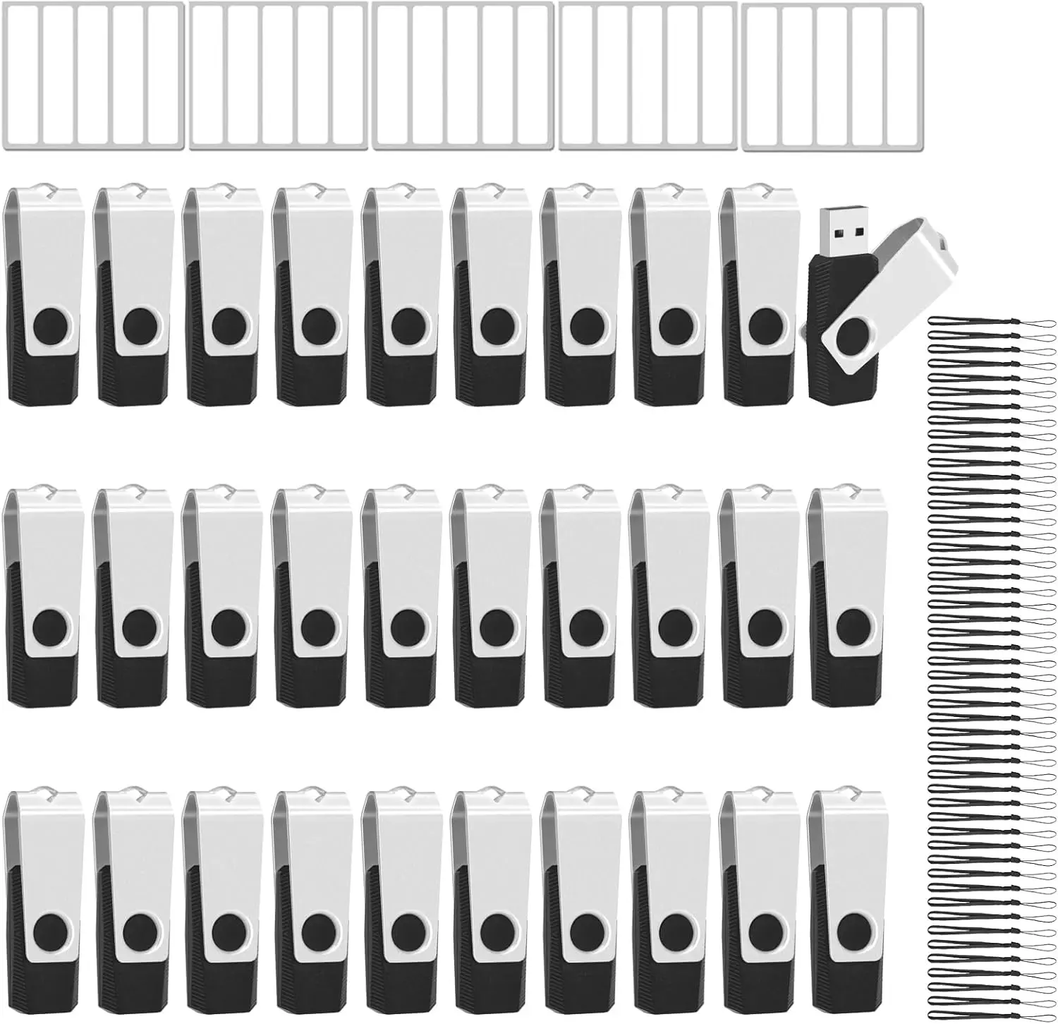 

Набор из 50 флеш-накопителей USB 2.0 на 16 ГБ с ремешками и этикетками, для хранения данных