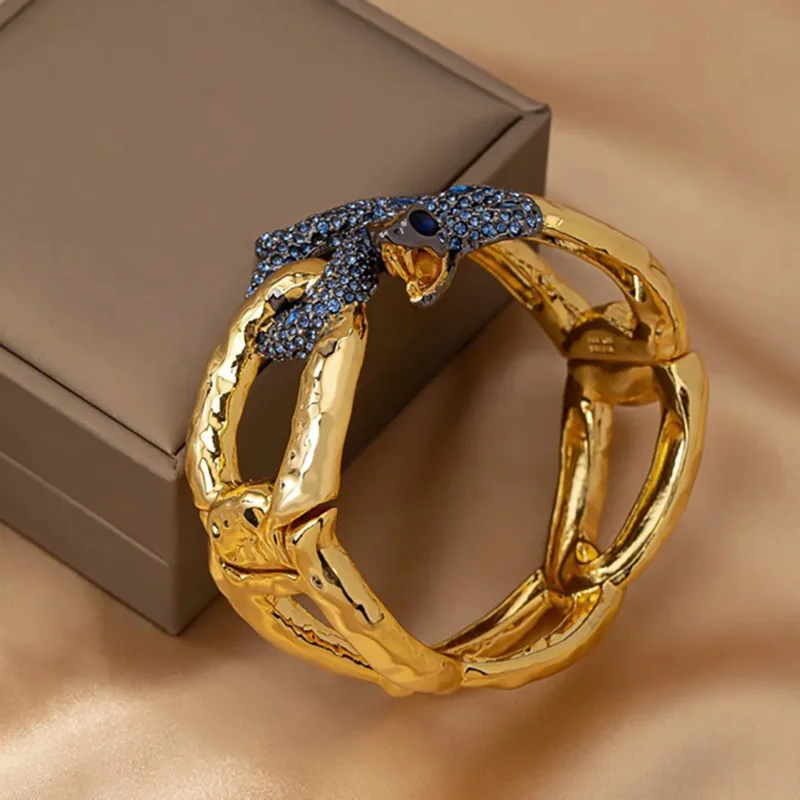 Copper gold plated two-tone snake ladies bracelet jewelryt for women