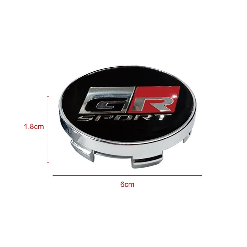 4pcs 60mm Car Wheel Center Hub Caps Protector Decorations Car Accessories For Toyota GR Sport Gazoo Racing Yaris 86 Corolla C-HR