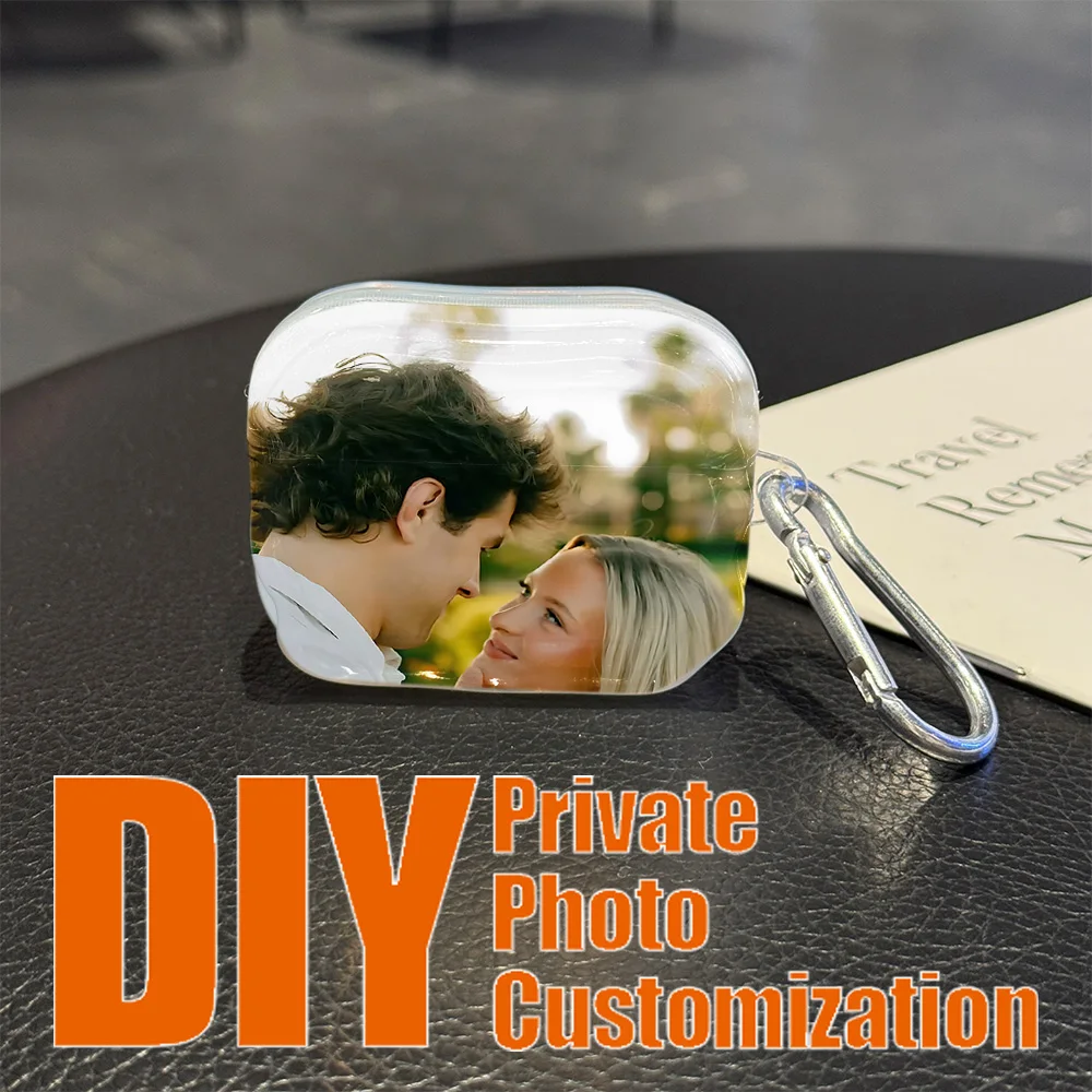 DIY Photo Customized 3D Wave Soft Translucent Silicone Case for Airpods 4 3 Pro 2 1 Wireless earphone Headphone Pro2 Protective