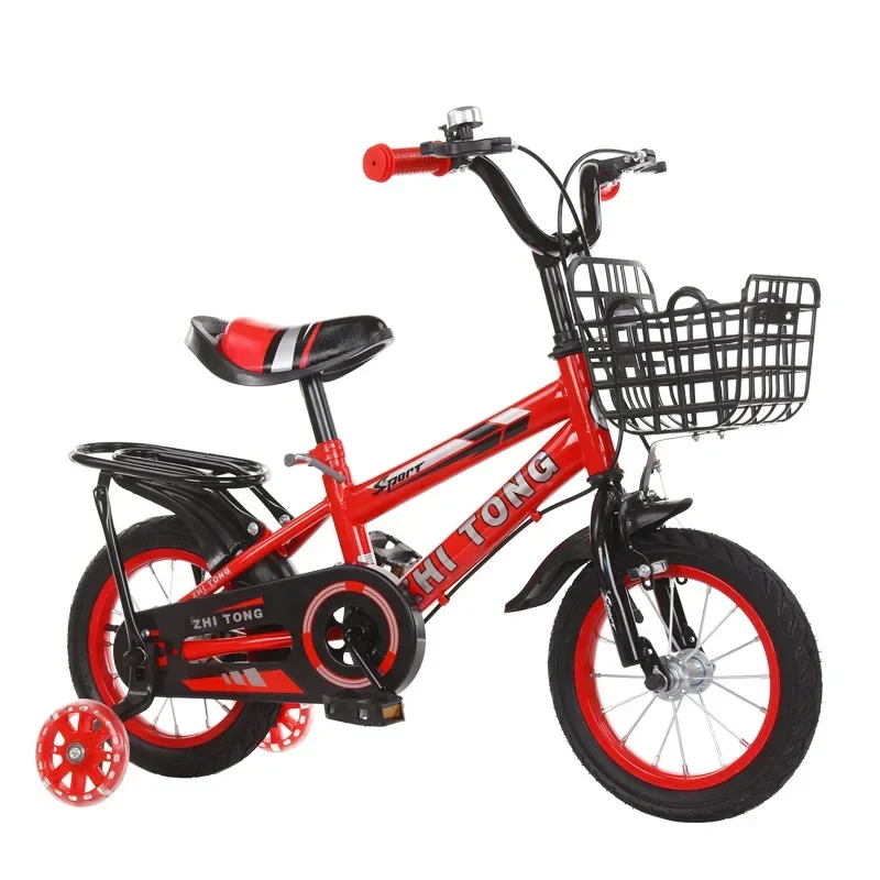 12 Inch Children Bike Boys Girls Toddler Bicycle Adjustable Height Kid Bicycle with Detachable Basket for 2-4 Years Oldnew