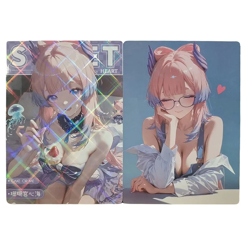 Anime deusa história raro tamanho a5 cartão colecionável reversível yoimiya bronya bronya brilho robin seele kafka brinquedos para menino presente de aniversário