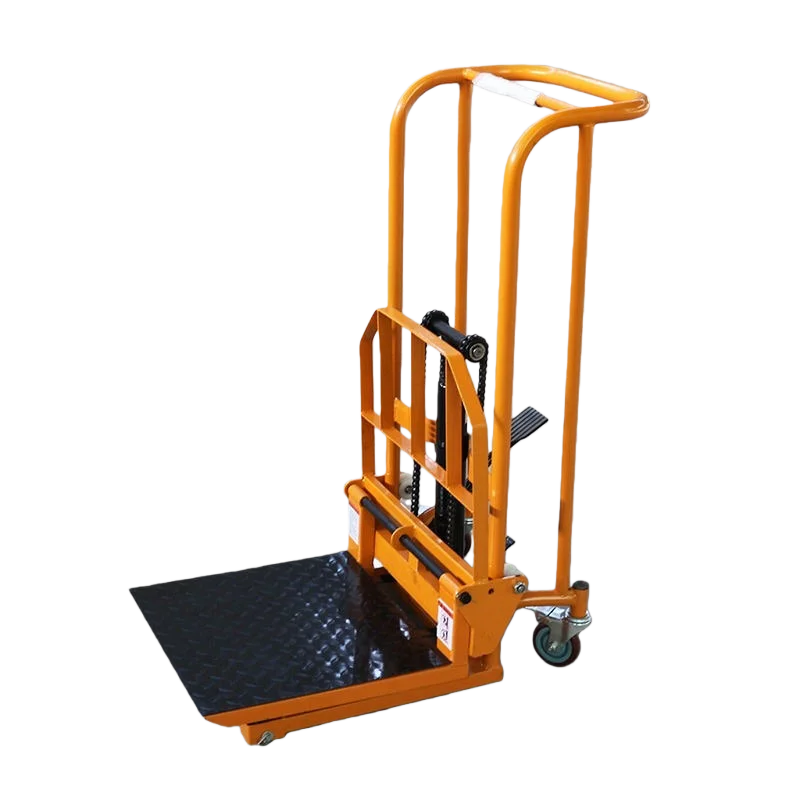 Pallet Stacker Platform Trolley-OEM 1.2M Small Transportation Tool Hydraulic Micro Forklift 250kg Capacity Manual