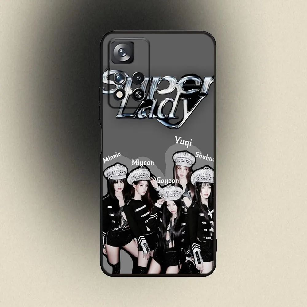 Kpop G idle Super Lady  Phone Case For Samsung Galaxy A20,A21s,A22,A31,A32,A52,A53,A72,73,A80,A91 Soft Black Cover