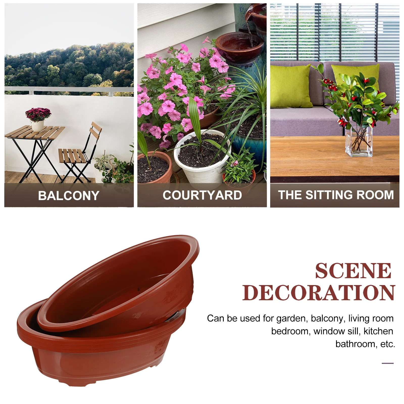 

4Pcs Household Flowerpot Container for Indoor Gardening Plastic Planter Pots for Small Succulents and Flowers Flower Pot