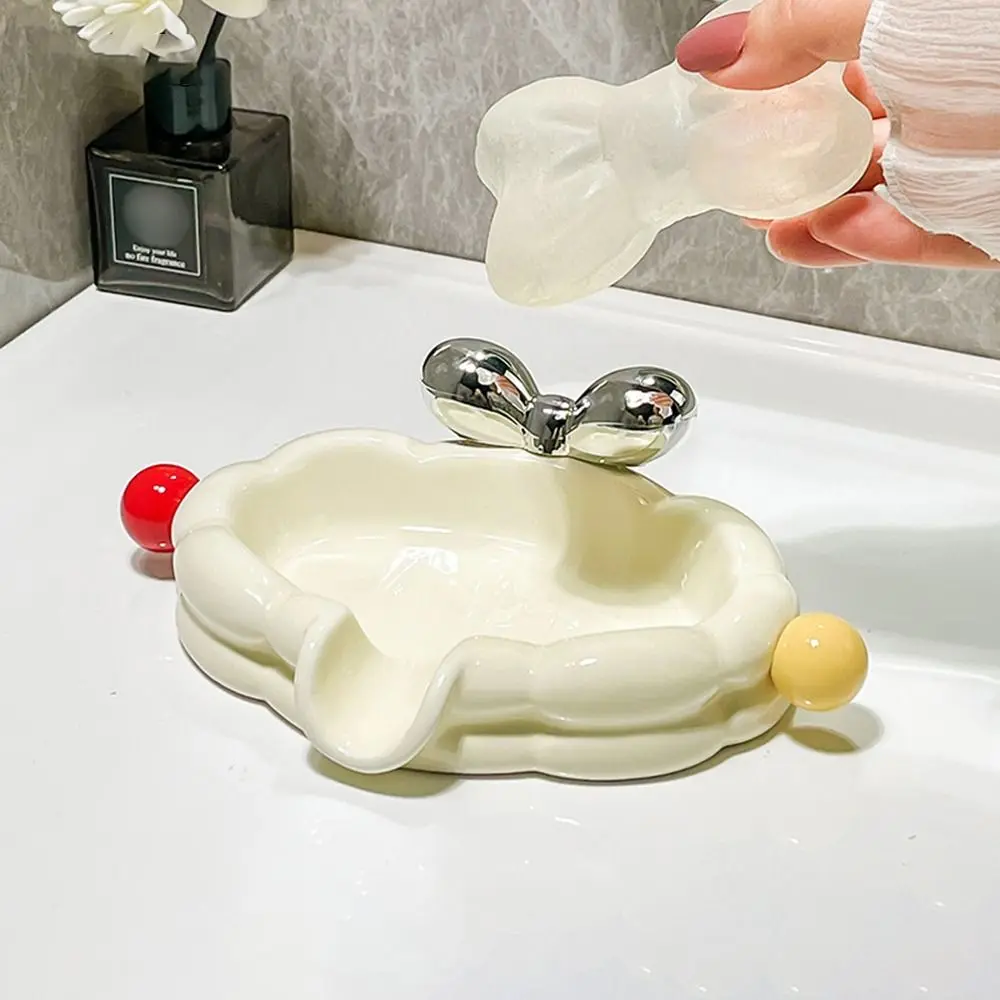 Creative Ceramic Soap Box Fashionable Simplicity Laundry Soap Tray High Color Value Lightweight Luxury Bathroom Shelf Household