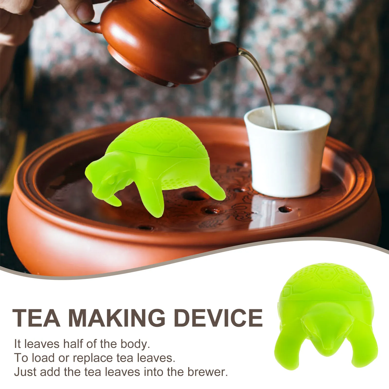 2Pcs Silicone Turtle Tea Infuser Animal Shape Loose Leaf Tea Strainer Filter Portable Eco Friendly Kitchen Gadget Brewing Tool