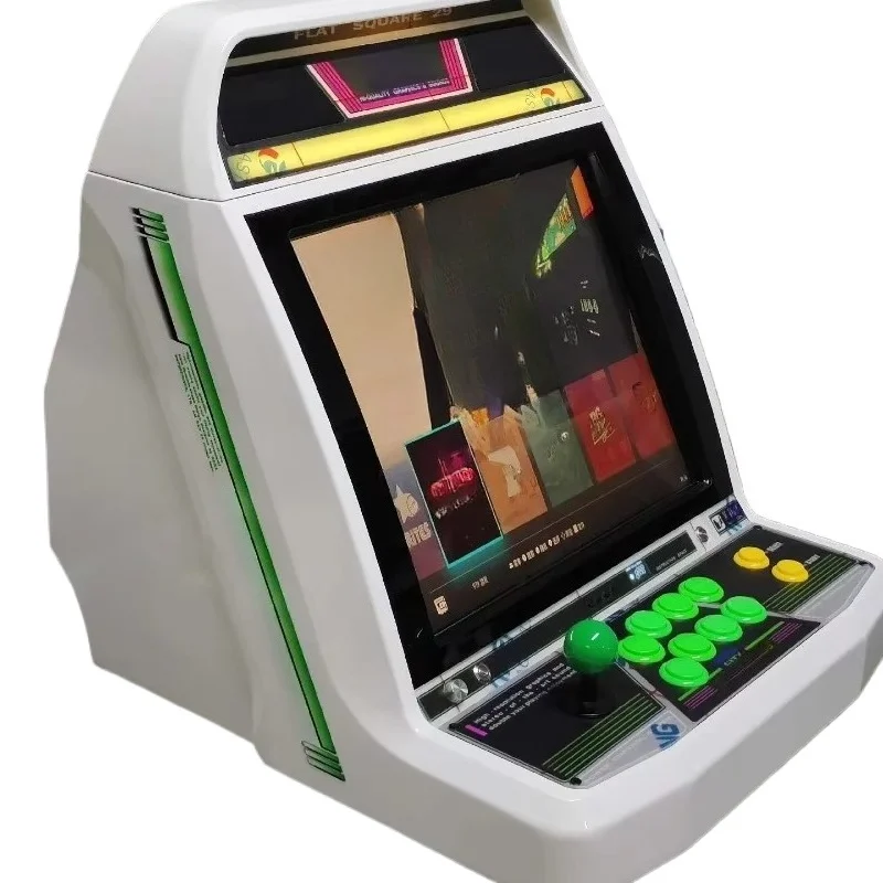 17 Inch Retro Bartop Arcade Cabinet DIY Game Shell Custom Control Panel 3.5mm Audio Port, No Game Mainboard Included