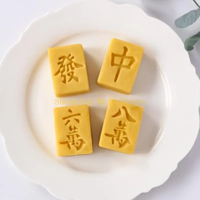 

KX4B Mooncake Stamps Hand Pressure Plastic Material Kitchen Baking Accessories
