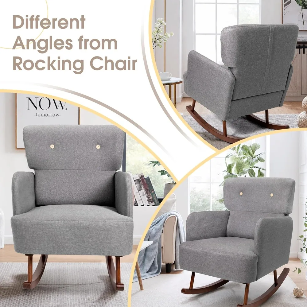 كرسي هزاز من القماش، كرسي هزاز للحضانة في الأماكن المغلقة لغرفة المعيشة، كرسي هزاز شراعية حديث #5