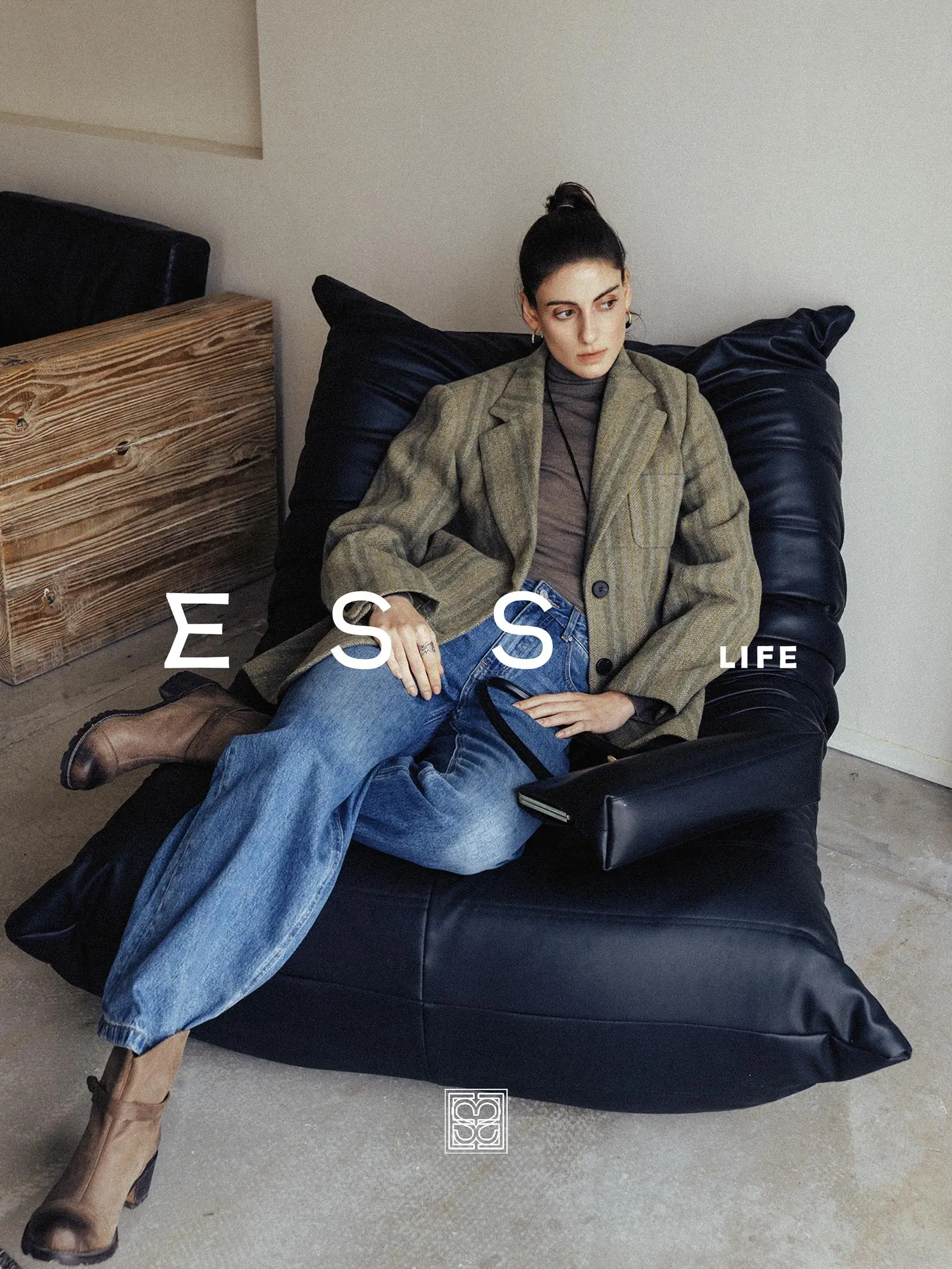 

life Monet Garden 00% Woolen Suit Set Vintage Sle Woolen Coat Yarn Commute Sle Slim Fit Long Sve Button up