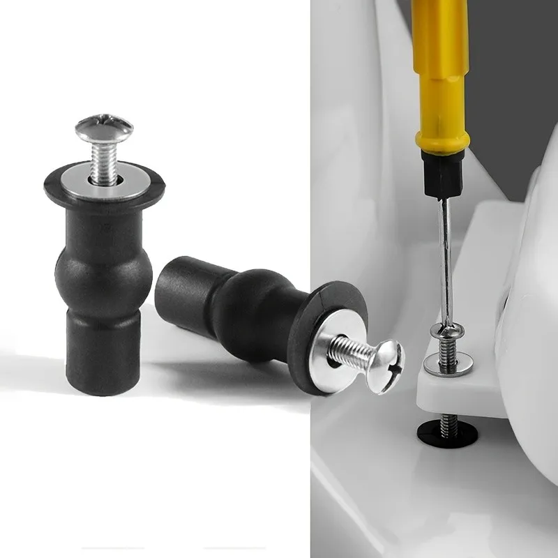 

2Pcs Toilet Seat Hinge Bolts – Top Mount, Rubber Expansion Fixing, Universal Replacement Kit