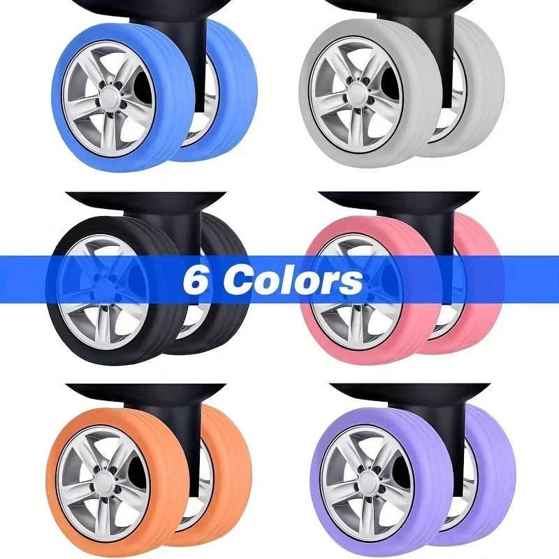 1-40PCS Silicone Wheels Protector For Luggage Reduce Noise Trolley Case Silent Caster Sleeve Travel Luggage Suitcase Accessories