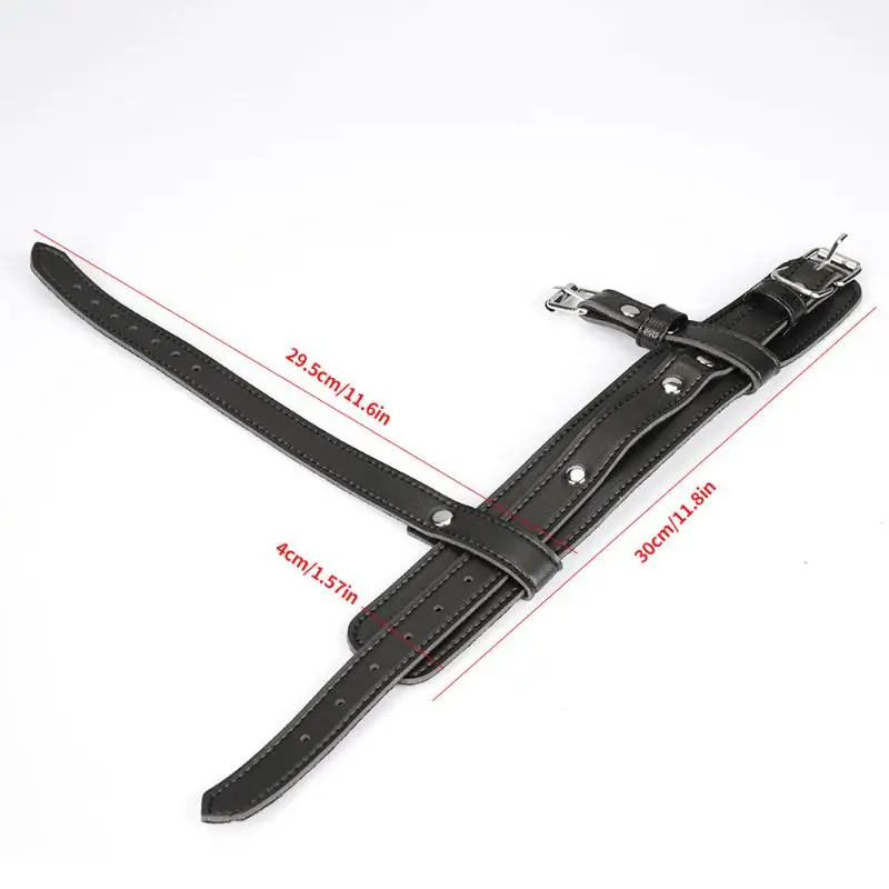 جديد 2 قطعة النساء فاسق قابل للتعديل الأسود بولي Leather الجلود الكاحل تسخير مع مشبك الأشرطة القوطية القدم اكسسوارات للحزب تأثيري #4