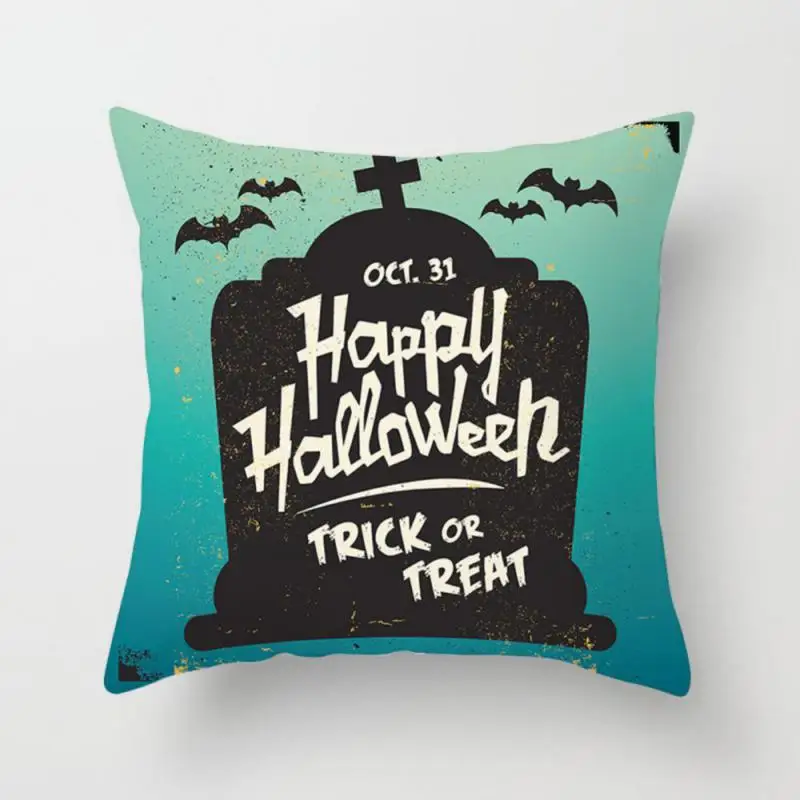 Halloween Decoration Pillowcase Pillow Castle Pumpkin Cat Witch Moon Sofa Bed Rocked Chair Office Sofa Chair Cover