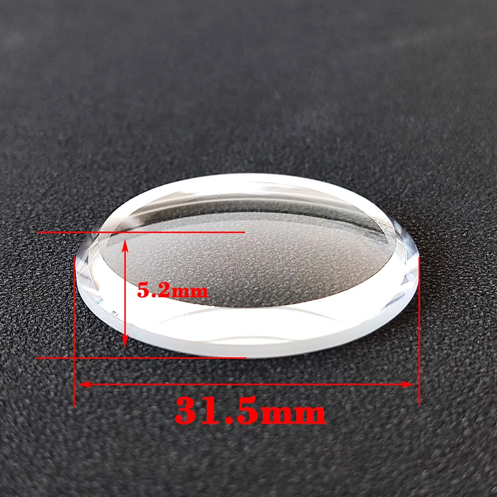 Watch Crystal 31.5*5.2*2.9mm watch glass Sapphire glass Double bubble mirror large chamfer blue/red AR coating glass