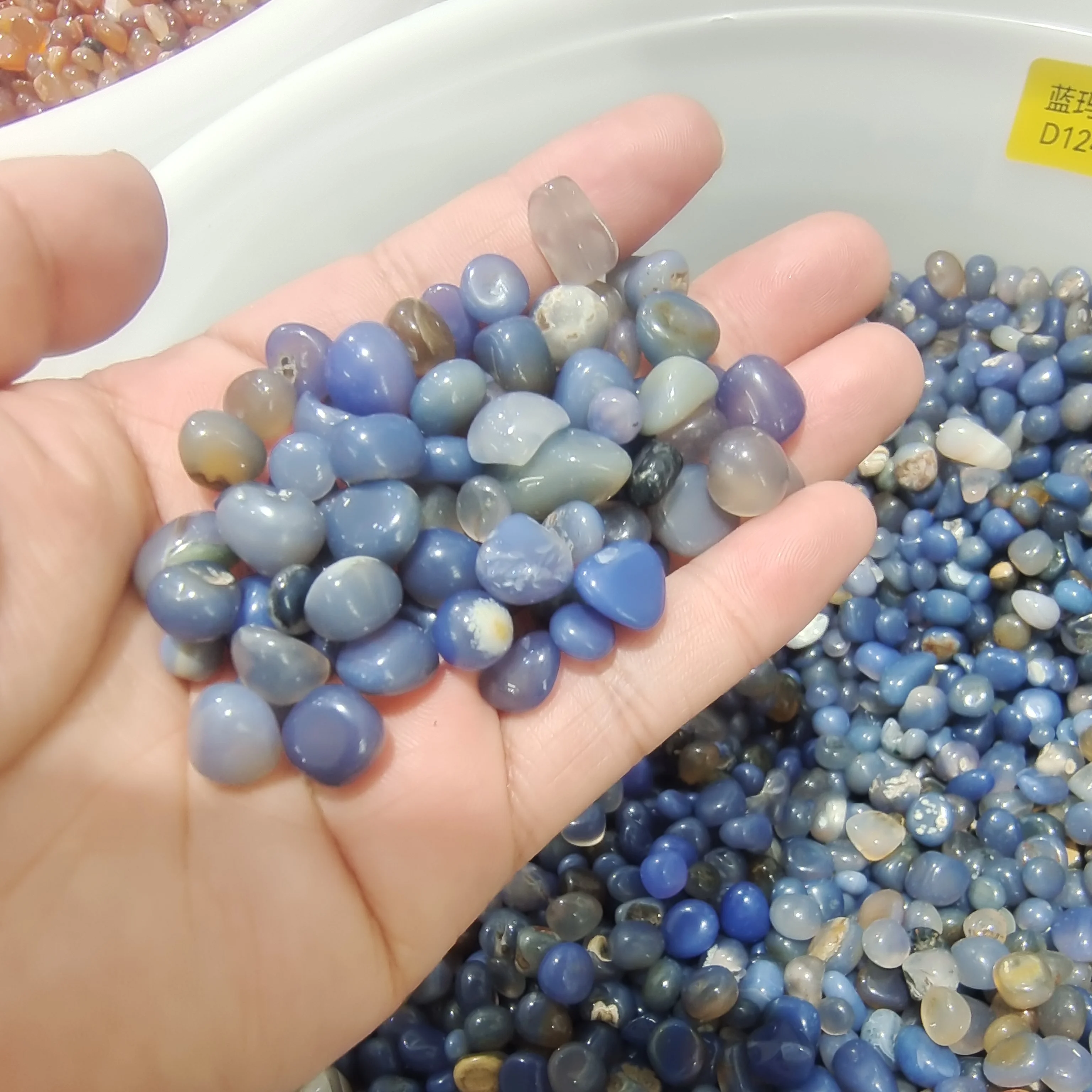 5-7mm 1000g Natural Blue Lace Agate Blue Chalcedony Gravel Purple Agates Beads Chakra Healing Reiki Natural Stones and crystals