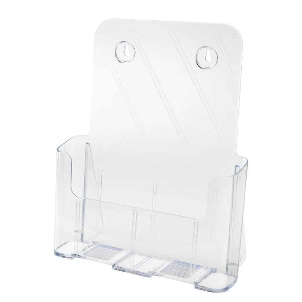 Durable A4 Size Brochure Holder Clear Plastic Filing Magazine Rack Modern Style Desktop Organizer Flyer Display Stand Bedroom view 3